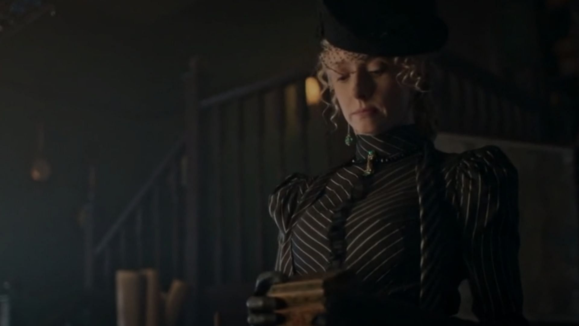 Fiona Glascott is seen as Lady Violet Somerset in Sherlock & Daughter season 1 episode 4 (Image via The CW)